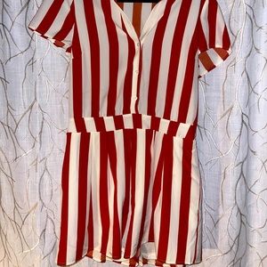 Orange and White Romper